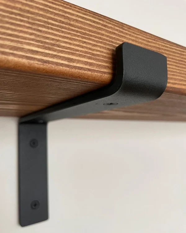 Solid Wood Rustic Shelving With Steel Scaffold Brackets 20cm Depth Various Colours and Sizes - Image 7
