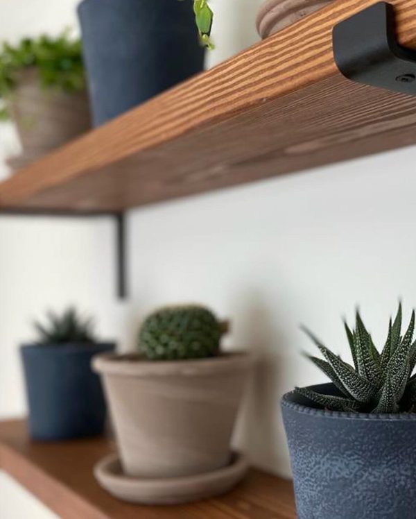 Solid Wood Rustic Shelving With Steel Scaffold Brackets 20cm Depth Various Colours and Sizes - Image 3