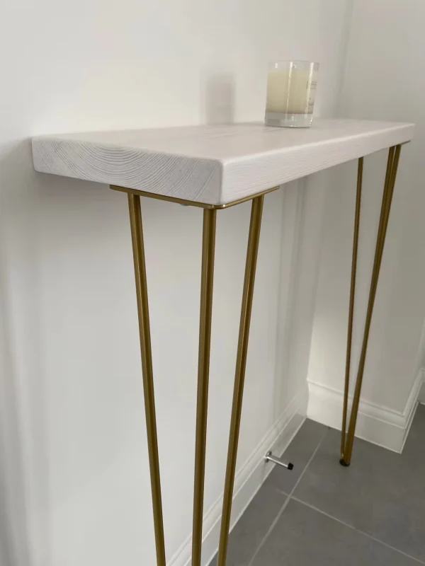White Console Table, Hallway Table, Radiator Shelf, Rustic Hallway Table, Entryway Table, Narrow Tables, Hairpin Legs - Image 6