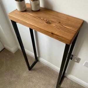 Console Table With Industrial 25mm Steel Box Legs | 70-160cm | Multiple size and colour combinations