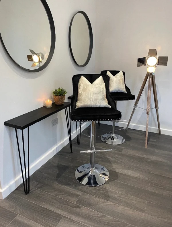 Black Console Table, Hallway Table, Narrow Table, Black Hairpin Legs l Modern Rustic Furniture - Image 6