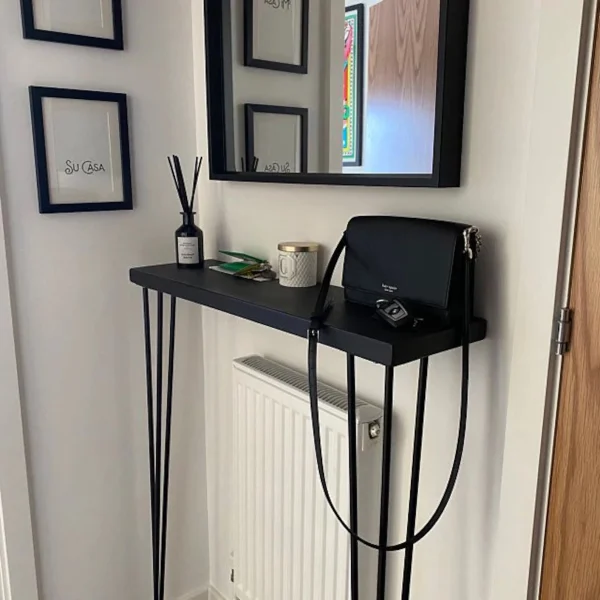 Black Console Table, Hallway Table, Narrow Table, Black Hairpin Legs l Modern Rustic Furniture - Image 7