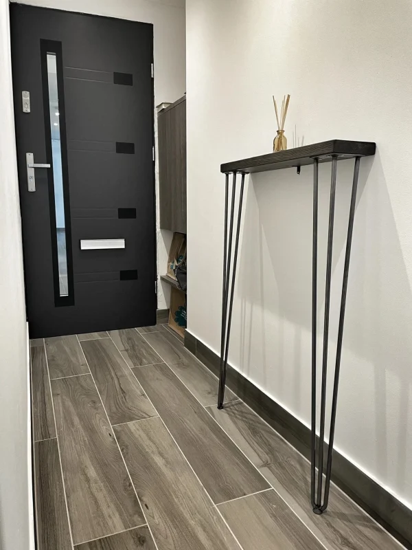 Narrow console table with hairpin legs, wooden rustic hallway table, radiator shelf, small table | FREE DELIVERY - Image 7