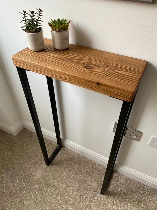 Console Table With Industrial 25mm Steel Box Legs | 70-160cm | Multiple size and colour combinations - Image 5