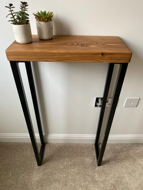 Console Table With Industrial 25mm Steel Box Legs | 70-160cm | Multiple size and colour combinations - Image 3
