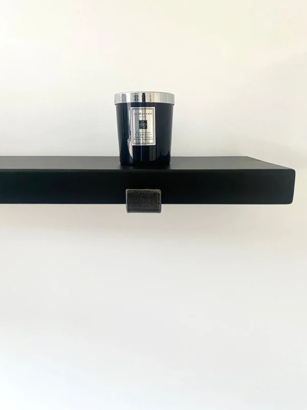 Black Shelving Handcrafted from Chunky Wood l 20cm Depth 4cm Thick 30-180cm - Image 2