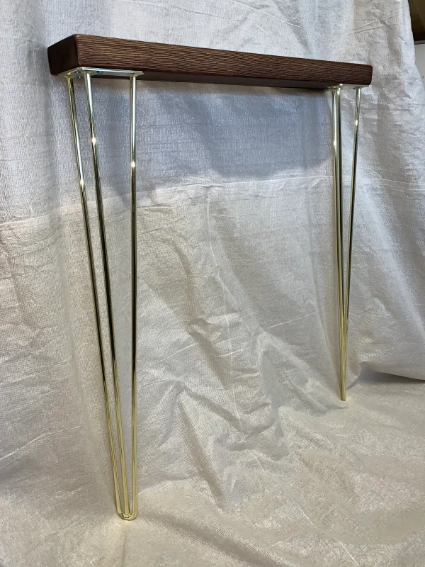 Dark Oak Console Table, Hallway Table, Radiator Shelf, Rustic Hallway Table, Dark Wood Table, Narrow Tables, Hairpin Legs - Image 7