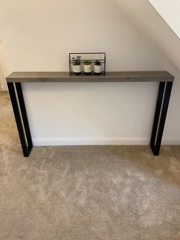 Console Table With Industrial Steel Rectangular Section Legs |  70-160cm | Multiple size and colour options available - Image 3