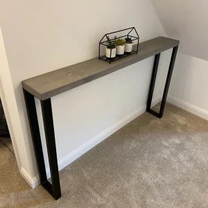 Console Table With Industrial Steel Rectangular Section Legs |  70-160cm | Multiple size and colour options available