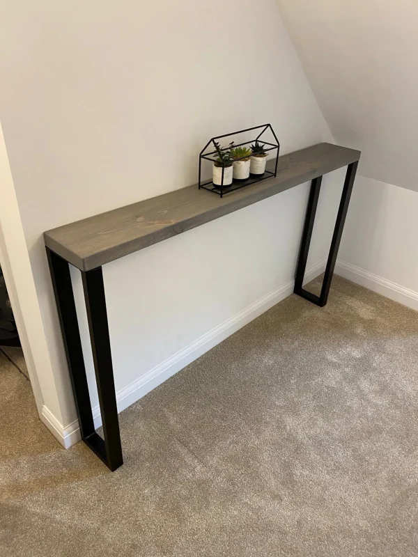 Console Table With Industrial Steel Rectangular Section Legs |  70-160cm | Multiple size and colour options available