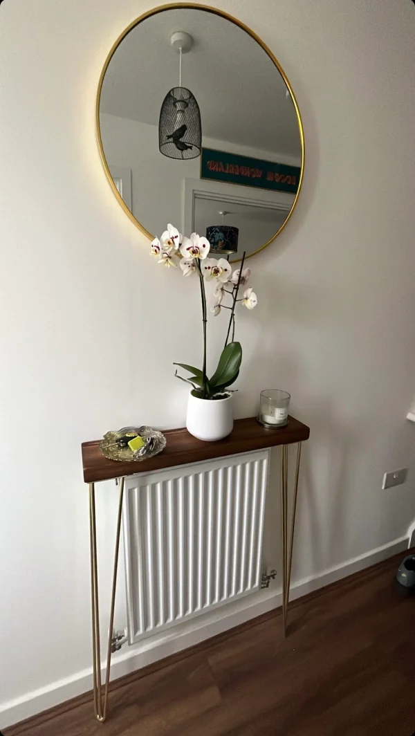 Dark Oak Console Table, Hallway Table, Radiator Shelf, Rustic Hallway Table, Dark Wood Table, Narrow Tables, Hairpin Legs