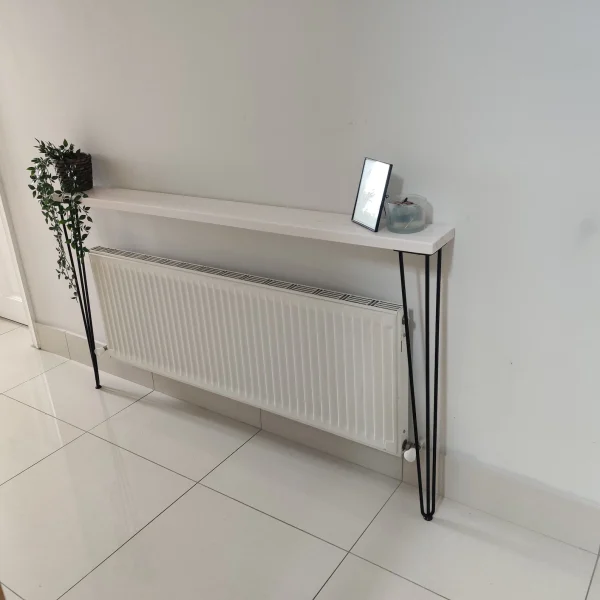 White Console Table, Hallway Table, Radiator Shelf, Rustic Hallway Table, Entryway Table, Narrow Tables, Hairpin Legs - Image 2
