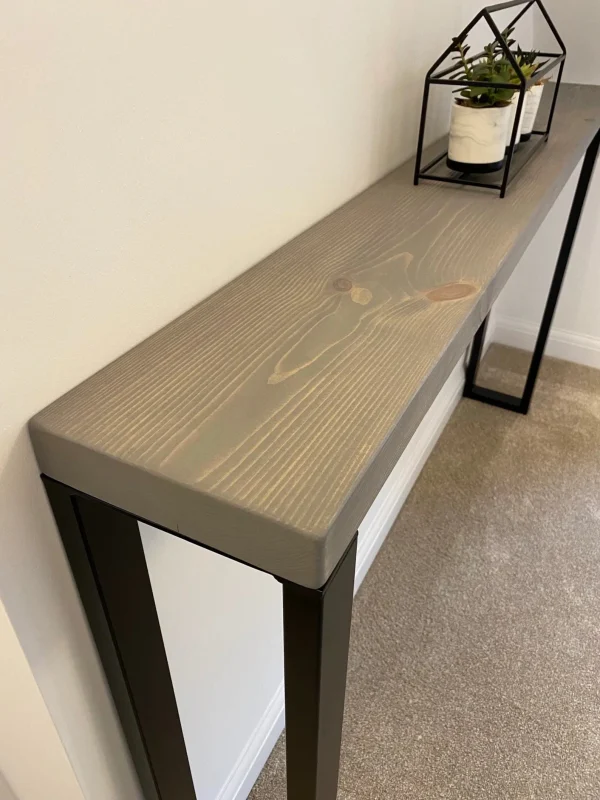 Console Table With Industrial Steel Rectangular Section Legs |  70-160cm | Multiple size and colour options available - Image 2