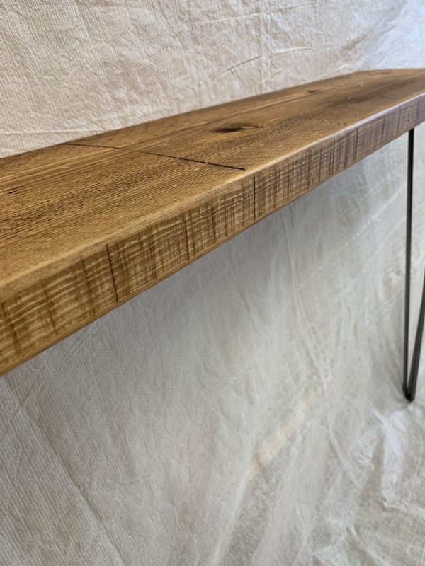 Rustic Pine Wood Console Table With Steel Hairpin legs, Character wood I 50 - 170cm - Image 3