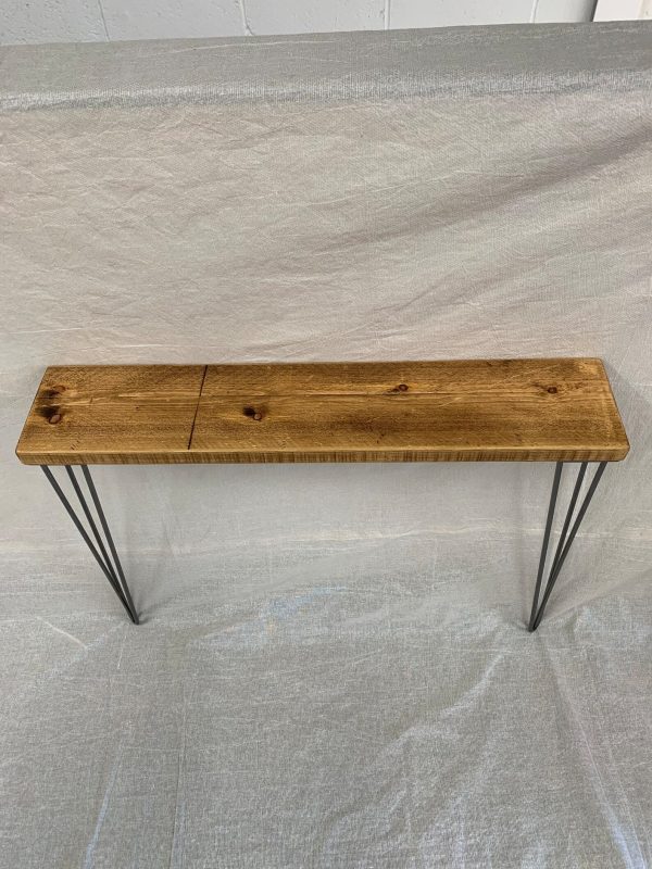 Rustic Pine Wood Console Table With Steel Hairpin legs, Character wood I 50 - 170cm - Image 4
