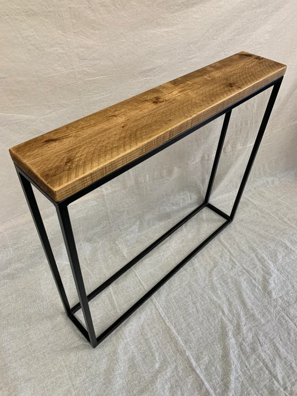 Rustic Pine Console Table With Black Handmade Steel Frame - Various Sizes Available - Image 4