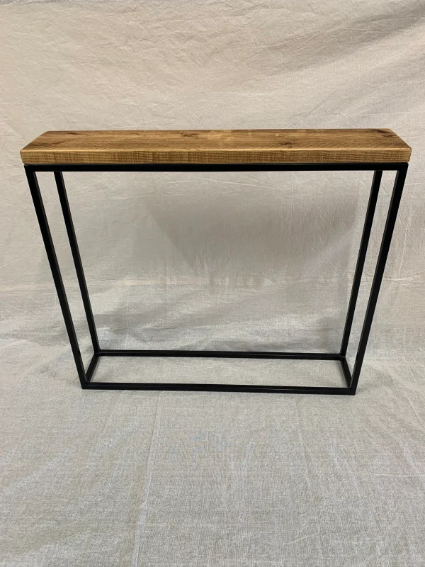 Rustic Pine Console Table With Black Handmade Steel Frame - Various Sizes Available - Image 3