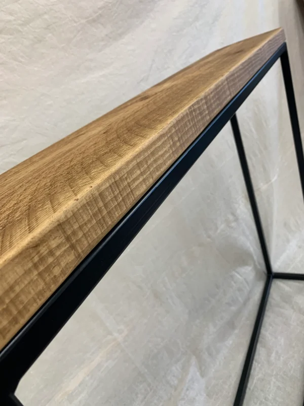 Rustic Pine Console Table With Black Handmade Steel Frame - Various Sizes Available - Image 2