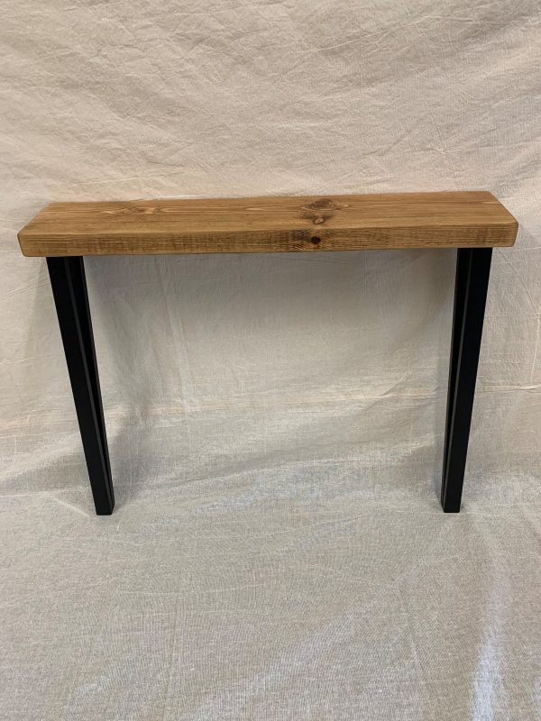Chunky Rustic Sleeper Style Console Table With Box Hairpin Legs - Image 3