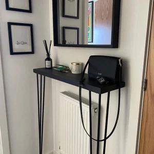 Narrow console table with hairpin legs, wooden rustic hallway table, radiator shelf, small table | FREE DELIVERY