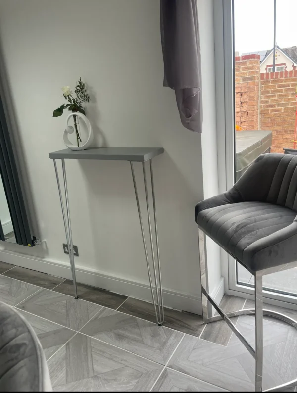 Narrow console table with hairpin legs, wooden rustic hallway table, radiator shelf, small table | FREE DELIVERY - Image 6