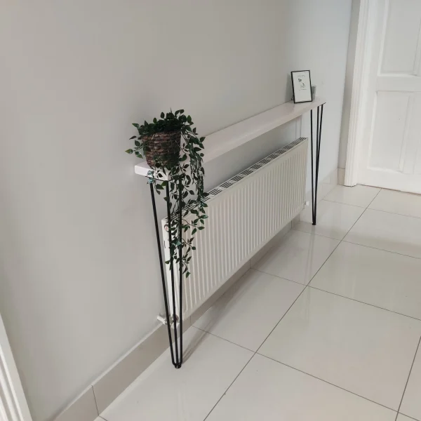 White Console Table, Hallway Table, Radiator Shelf, Rustic Hallway Table, Entryway Table, Narrow Tables, Hairpin Legs
