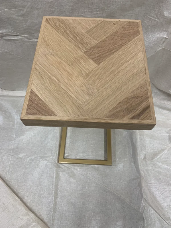 Oak Herringbone Sofa Table, Handmade to Custom Height - Image 4