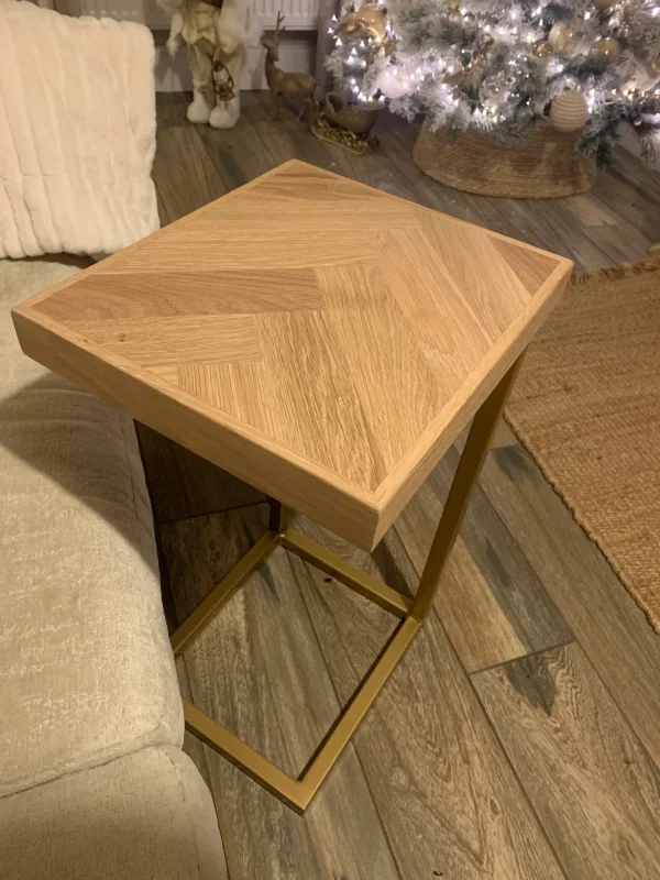 Oak Herringbone Sofa Table, Handmade to Custom Height - Image 8
