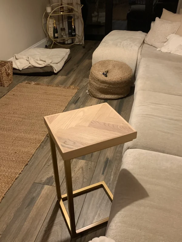 Oak Herringbone Sofa Table, Handmade to Custom Height - Image 9