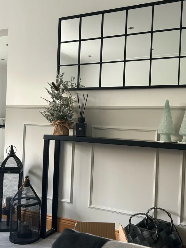 All Black Console Table | Hallway Table | Radiator cover with Handmade Industrial Steel Box Legs 50-160cm - Image 5