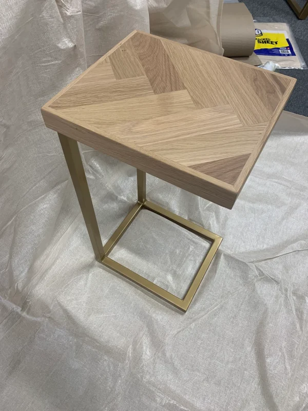 Oak Herringbone Sofa Table, Handmade to Custom Height - Image 3