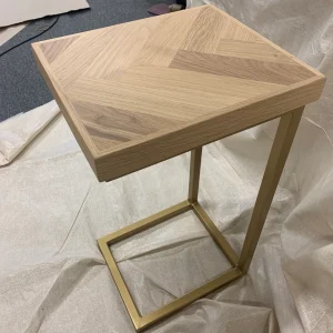 Oak Herringbone Sofa Table, Handmade to Custom Height