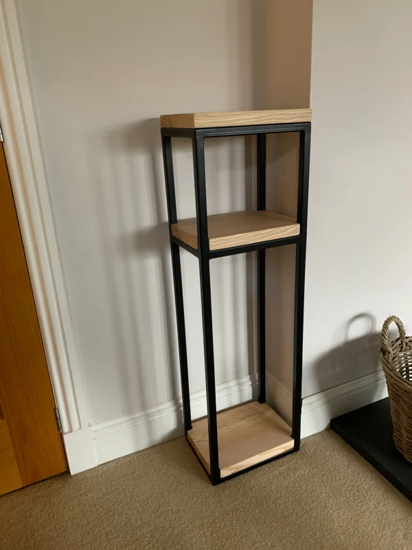 Solid Ash Log Storage Kindling Rack for Log Burner With Handmade Steel Box section frame | CUSTOM SIZES