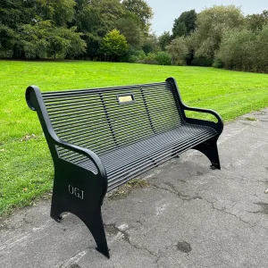 Handcrafted Personalised Memorial Bench | Solid steel Construction | Custom Brass Name Plates And Wording