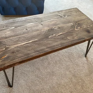 Wooden Coffee Table with Steel Hairpin Legs Handmade to Order l Various options
