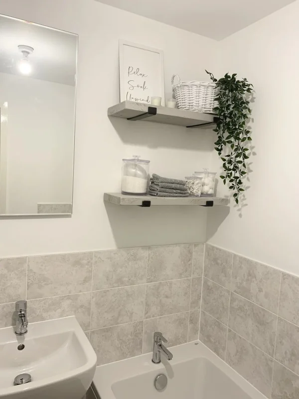 Grey Handmade Shelf l Grey Shelving l Custom Sizes 30cm - 180cm - Image 3