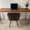Rustic Office Desk, Industrial Steel Hairpin Legs, Customisable, Handmade To Order, Solid Wood Desk | Bespoke sizes