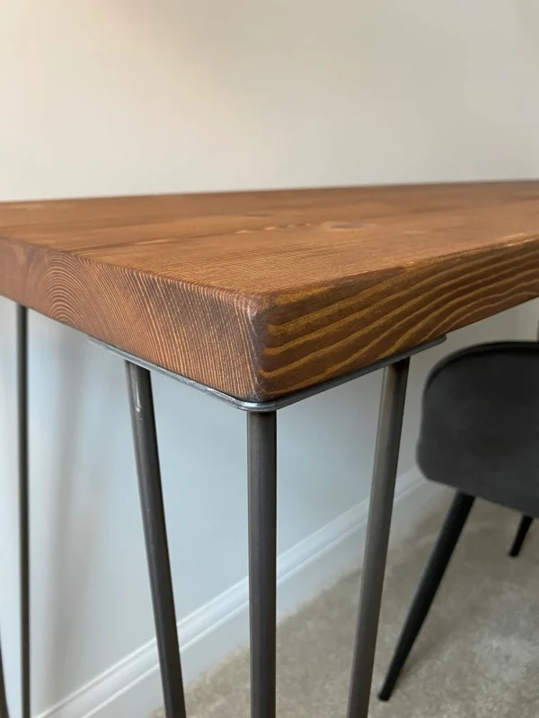 Rustic Office Desk, Industrial Steel Hairpin Legs, Customisable, Handmade To Order, Solid Wood Desk | Bespoke sizes - Image 6