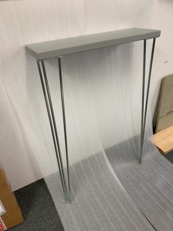 Grey Console Table With Silver Hairpin Legs l Multiple colour options Available - Image 3