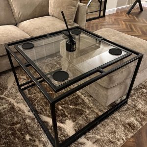Bespoke Tailored Steel Pouffe Coffee Table | Sliding Living Room Ottoman Stand