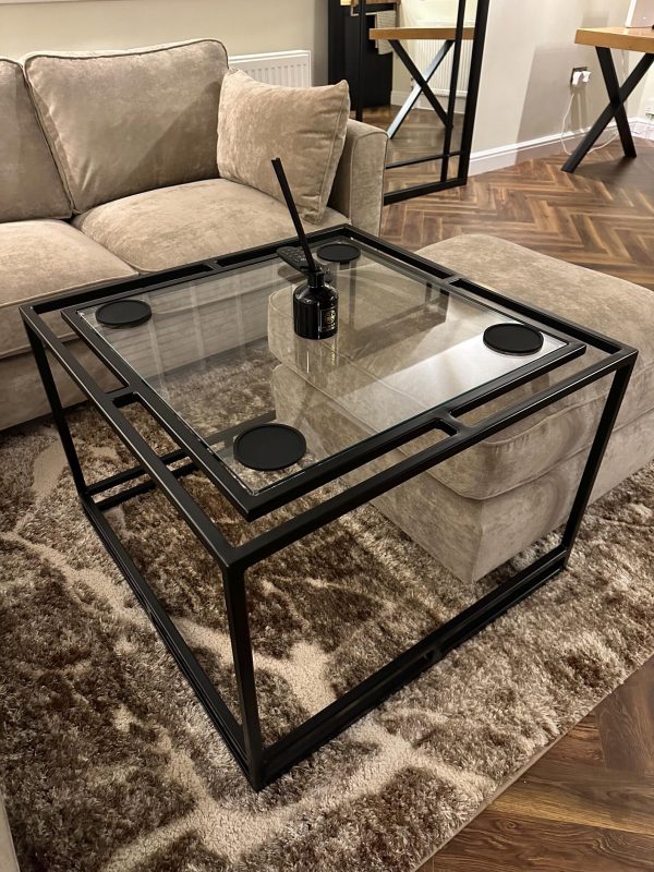 Bespoke Tailored Steel Pouffe Coffee Table | Sliding Living Room Ottoman Stand